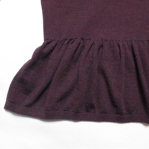 LOFT womens SWEATER purple TOP crew PLUM shirt WOOL CAREER casual SIZE M - Picture 4 of 10